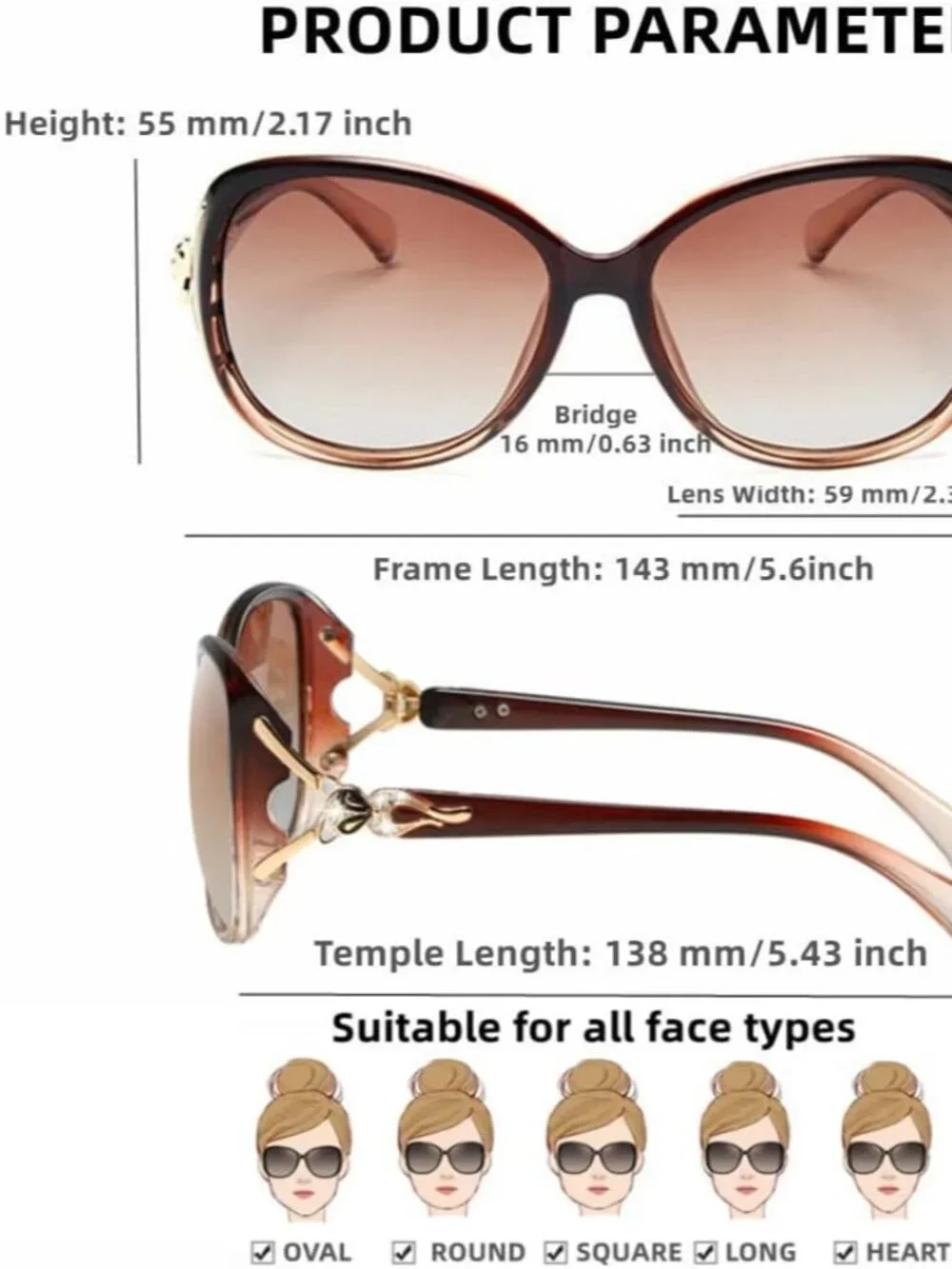 Elegant Polarized Wrap-Around Sunglasses for Women - UV400 Protection Included